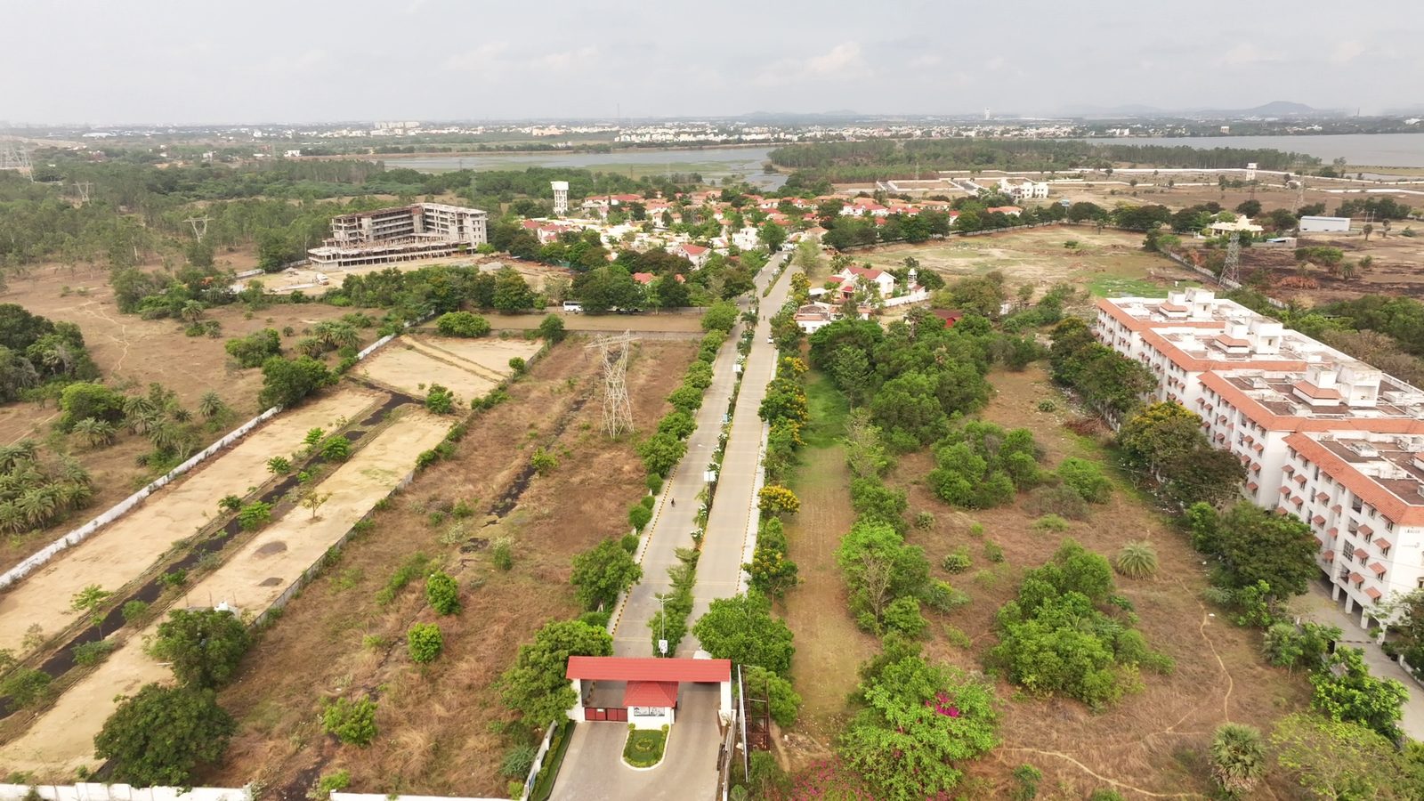 The Lancor township at Sriperumbudur and the lake beside it