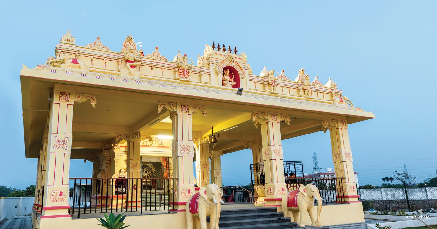 The Swarnamaha Lakshmi temple inside the township